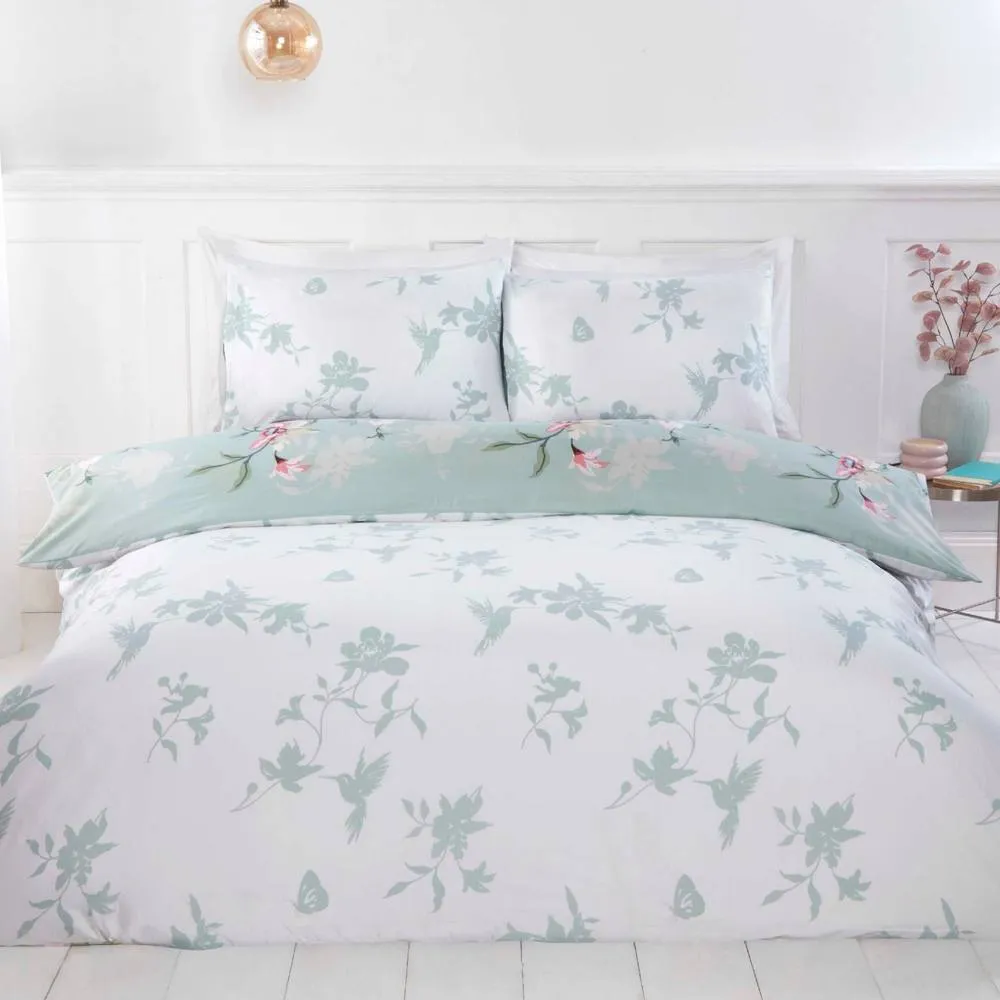Rapport Home Hummingbird Microfibre Duvet Set Double Green, Green 4