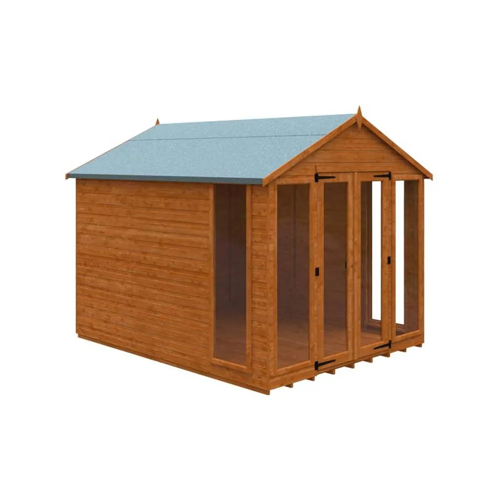 Buttercup Farm 10x8 Feet Contemporary Summerhouse 12mm Shed - L295xW235xH243.7 cm in Burnt Orange