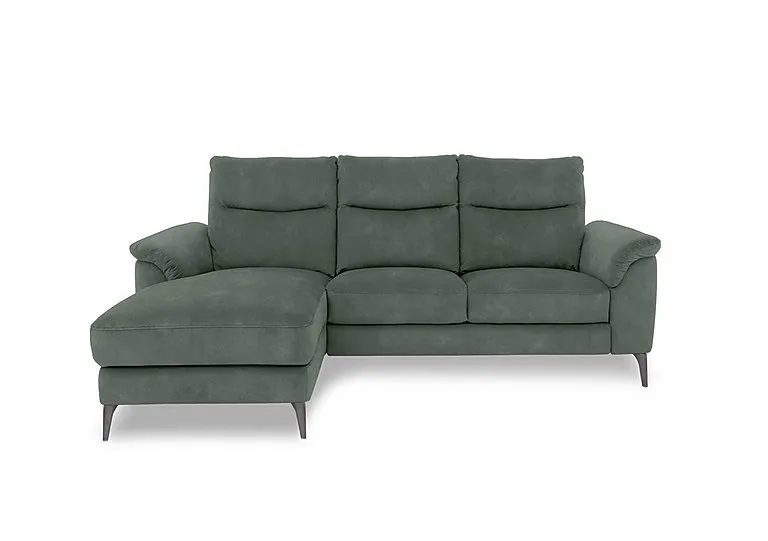 Morgan Fabric 3 Seater Sofa with Left Hand Facing Chaise End - Dexter Fern