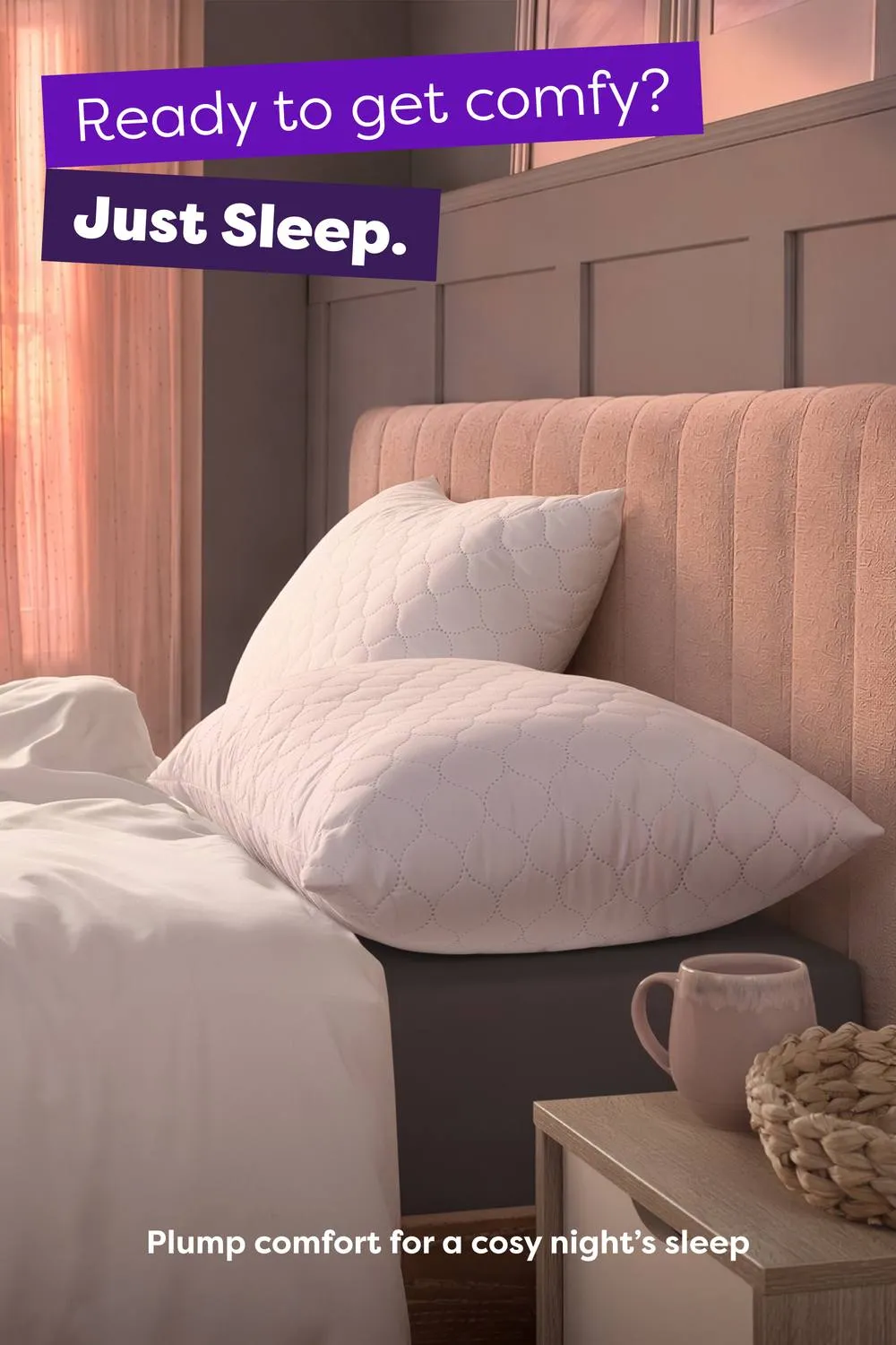 Slumberdown 4 Pack Just Sleep Firm Support Side Sleeper Pillows in White 2