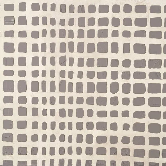 Brown & Natural Grid Design Framed Canvas 4