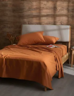 M&S Pure Cotton Brushed Flat Sheet