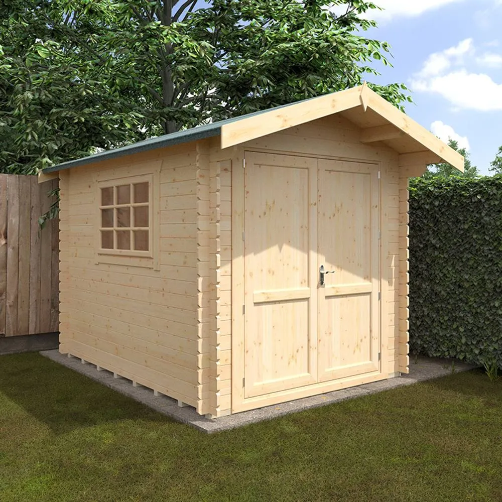 Buttercup Farm 10x8 The Marlborough 28mm Cabin - L295 x W235 x H251.3 cm in Natural 2