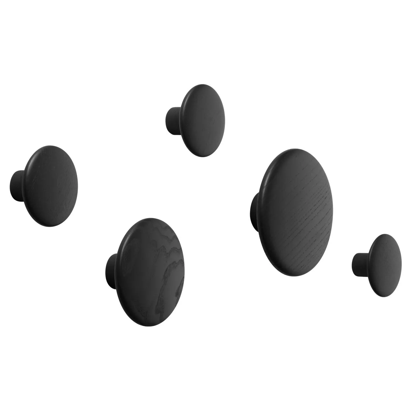 Muuto The Dots Set of 5 Coat Hooks Black 2