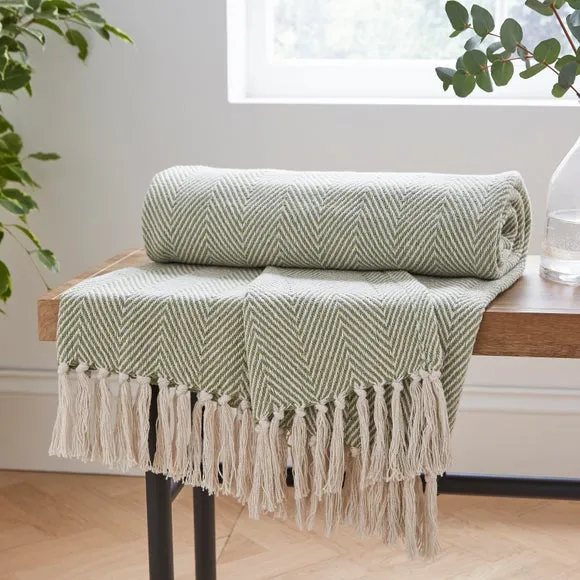 Jenson Herringbone Throw Blanket 1