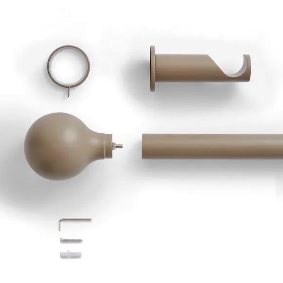Contemporary Ball Fixed Metal Curtain Pole with Rings 2