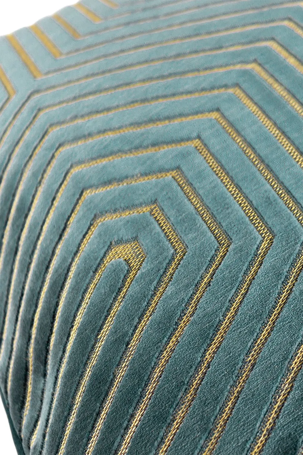 Paoletti Evoke Cut Velvet Cushion in Teal 4