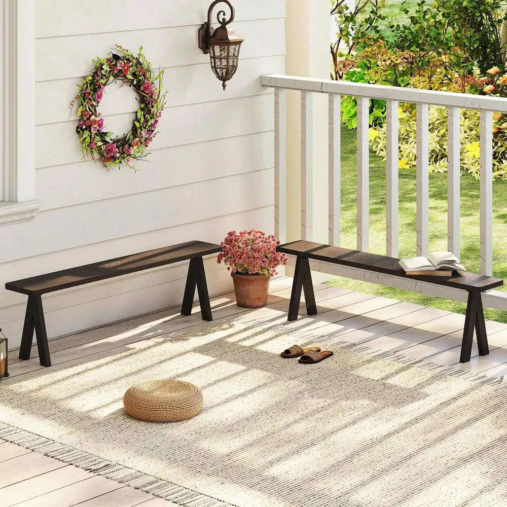 Costway Outdoor Patio Table with 350 Pounds Capacity for Garden in Brown 5