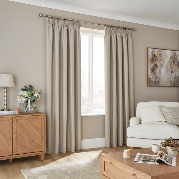 Rotterdam Herringbone Blackout Pencil Pleat Curtains 2