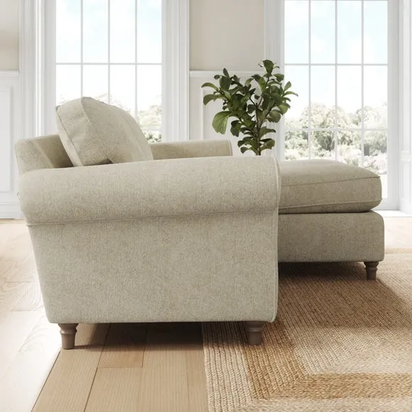 Flori Soft Chenille Corner Chaise Sofa 2