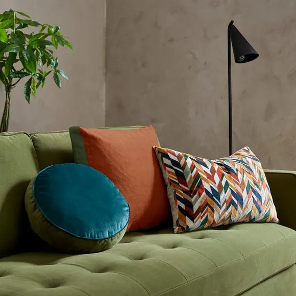 Luxe Velour Contrast Round Cushion 4