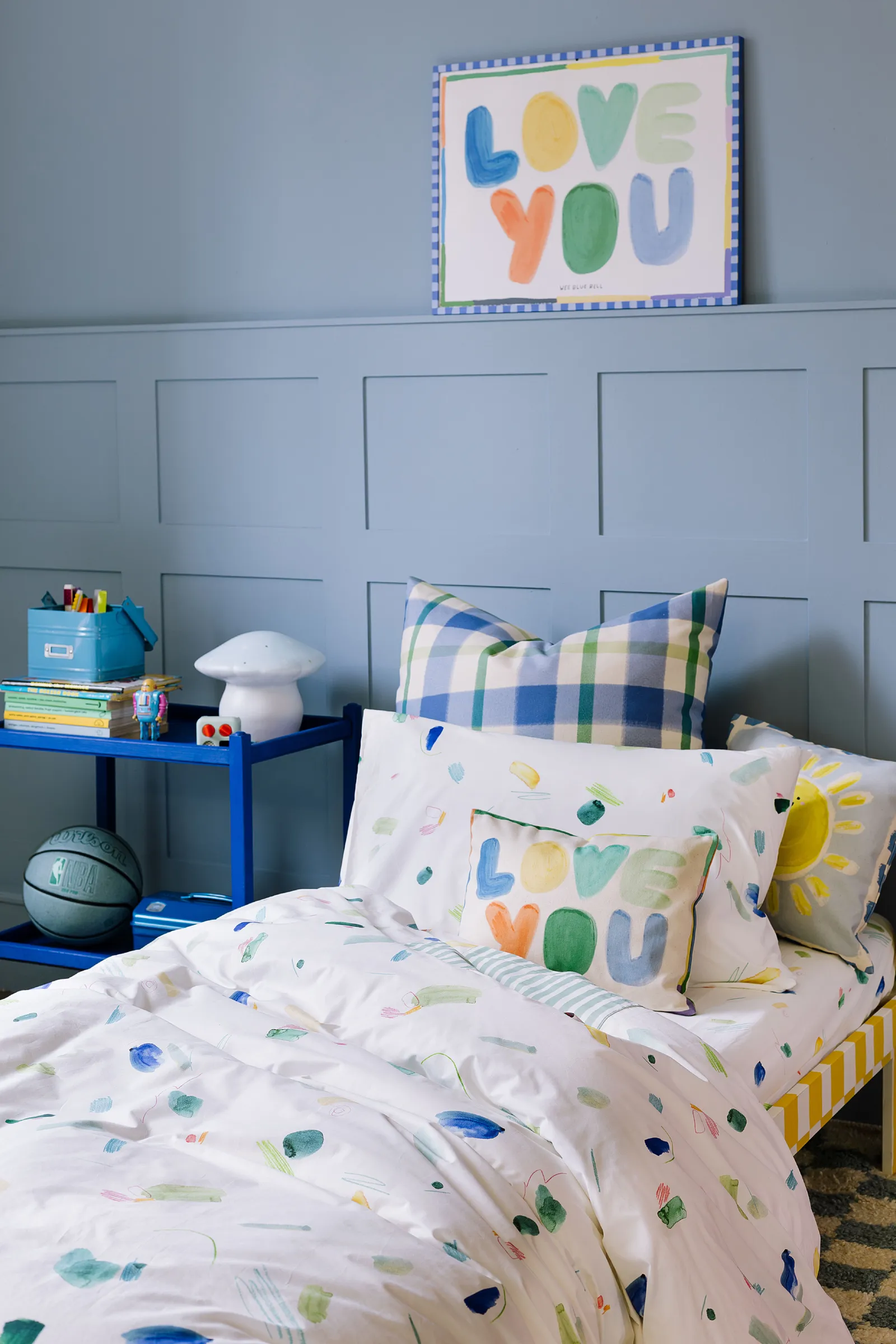 Wee Blue Bell 'Scribble' Fitted Sheet