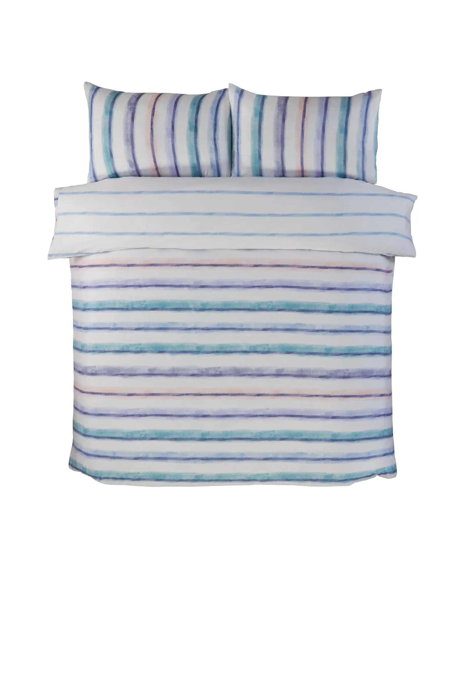 Rapport Home Horizon Stripped Polyester Reversible Duvet Cover Set with Pillowcase 3