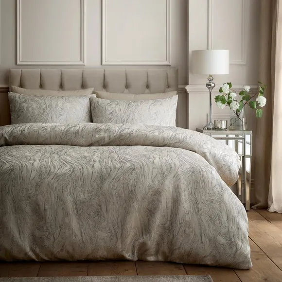 Soiree Marble Jacquard Duvet Cover & Pillowcase Set 1