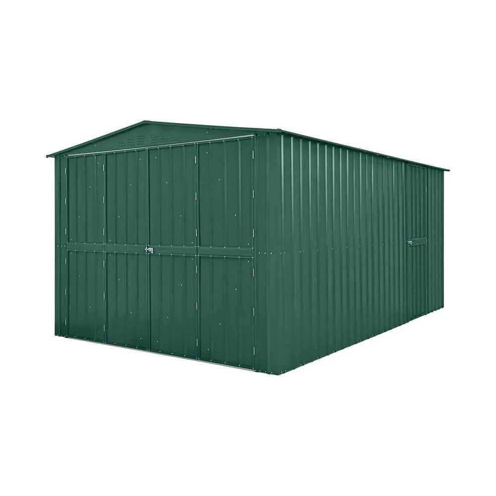Mercia 10 x 15 Feet Globel Dual Door Workshop Garage - Steel/Metal - Green
