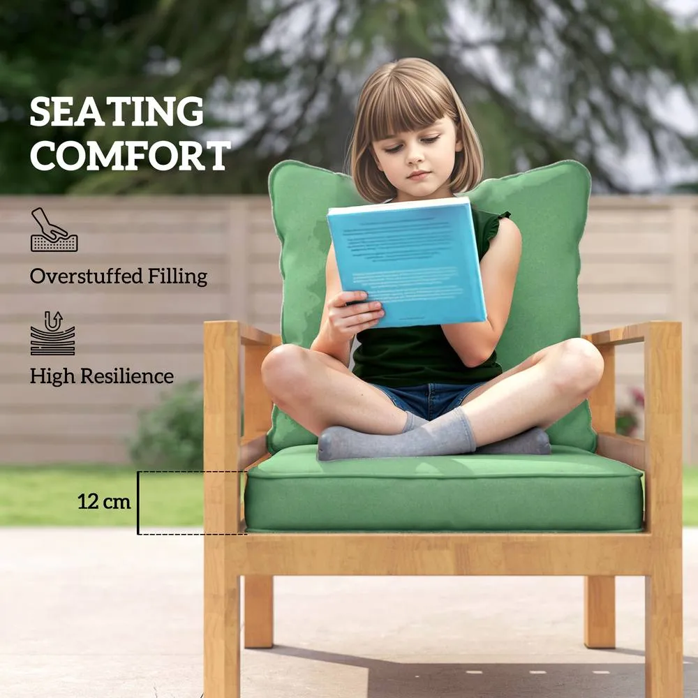 OUTSUNNY Garden Chair Cushion with Seat & Back Pad, CUSHION ONLY in Green 4