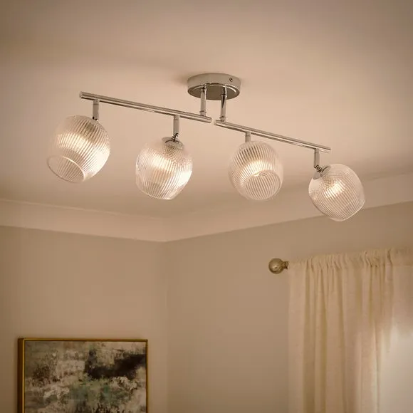 Cassia Ribbed 4 Light Adjustable Semi Flush Spotlight 2