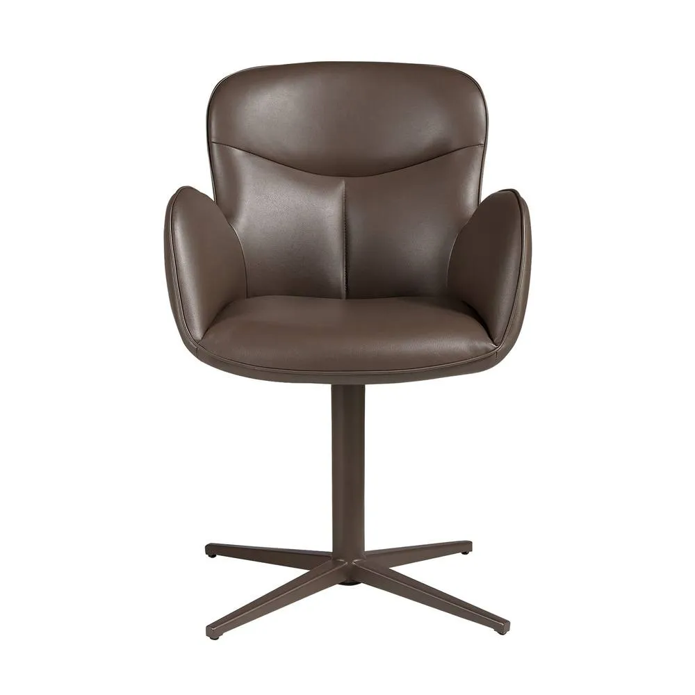 Angel Cerda Swivel Dining Chair in Chocolate Brown Leatherette 2