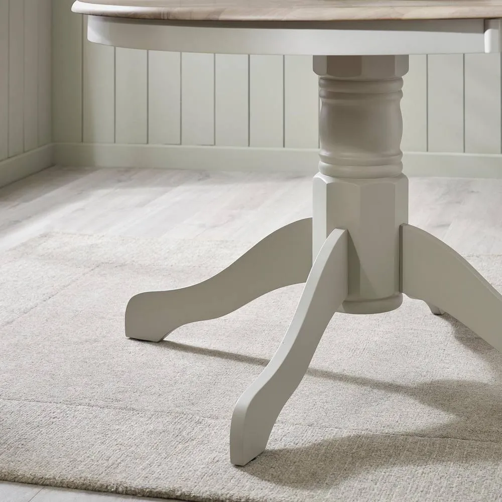 FurnitureboxUK Bude Round Wooden Dining Table & 4 Belgravia Chairs in Grey 5