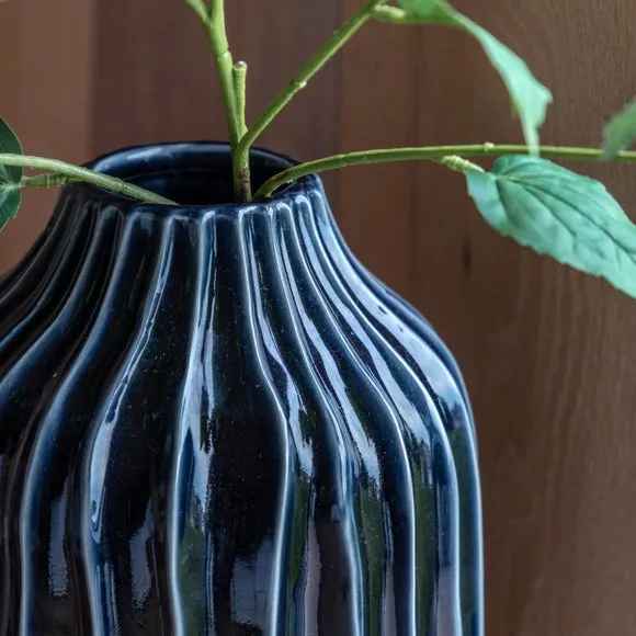 Organic Ribbed Ceramic Vase 2