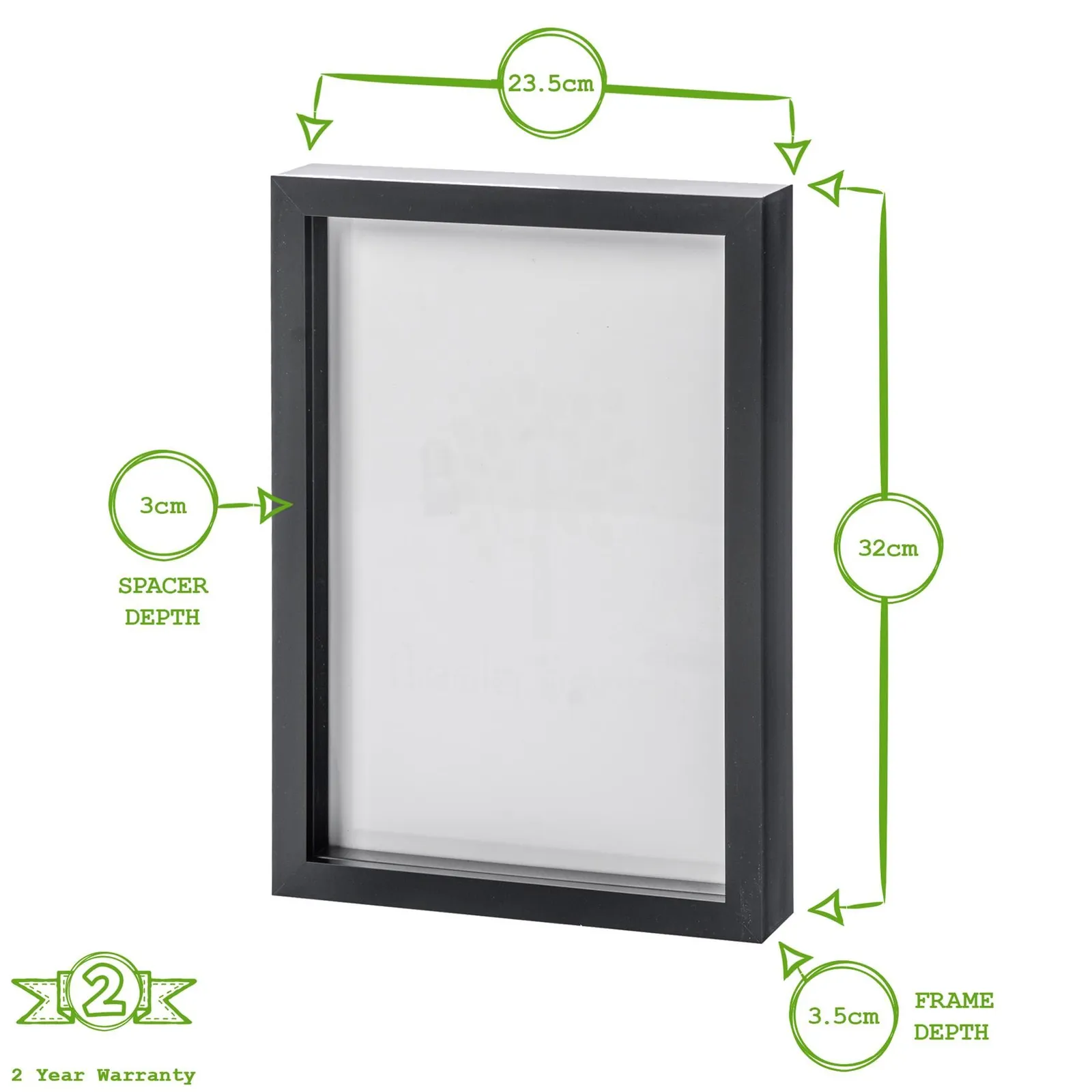 Nicola Spring 3D Box Photo Frame - A4 (8 x 12") in Black 4