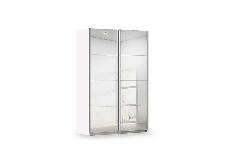 Impulse 136cm 2 Door Mirror Slider Wardrobe - Alpine White