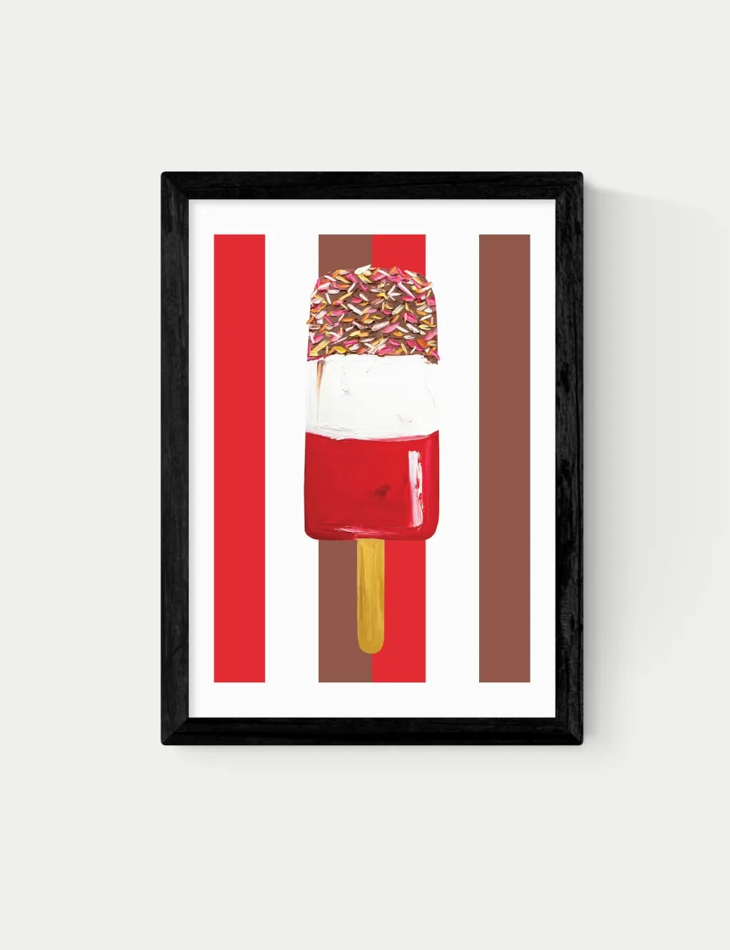 East End Prints Fab Stripes Framed Art Black