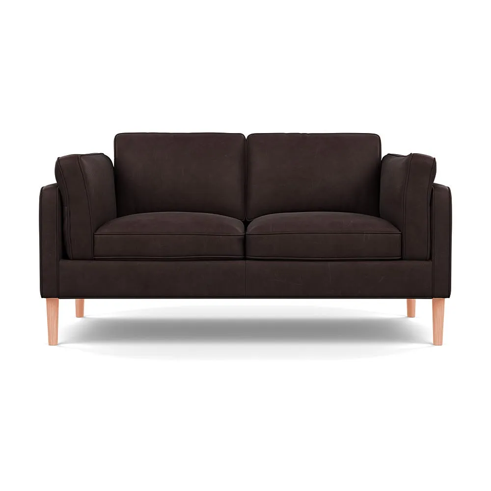 Heal's Sonno 2 Str Sofa Heritage Leather Dark Walnut 2069 Natural Feet