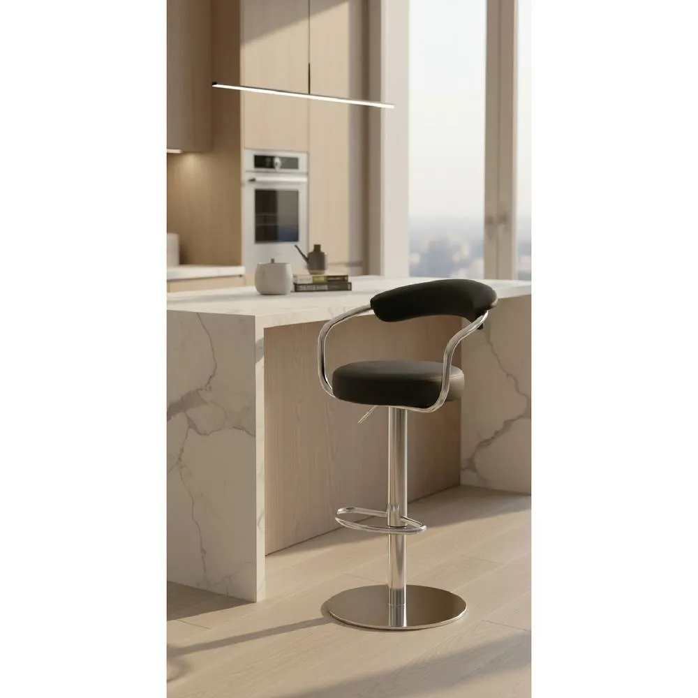 netfurniture Zenpin Deluxe Weighted Base Kitchen Bar Stool Adjustable Padded Seat in Black 5