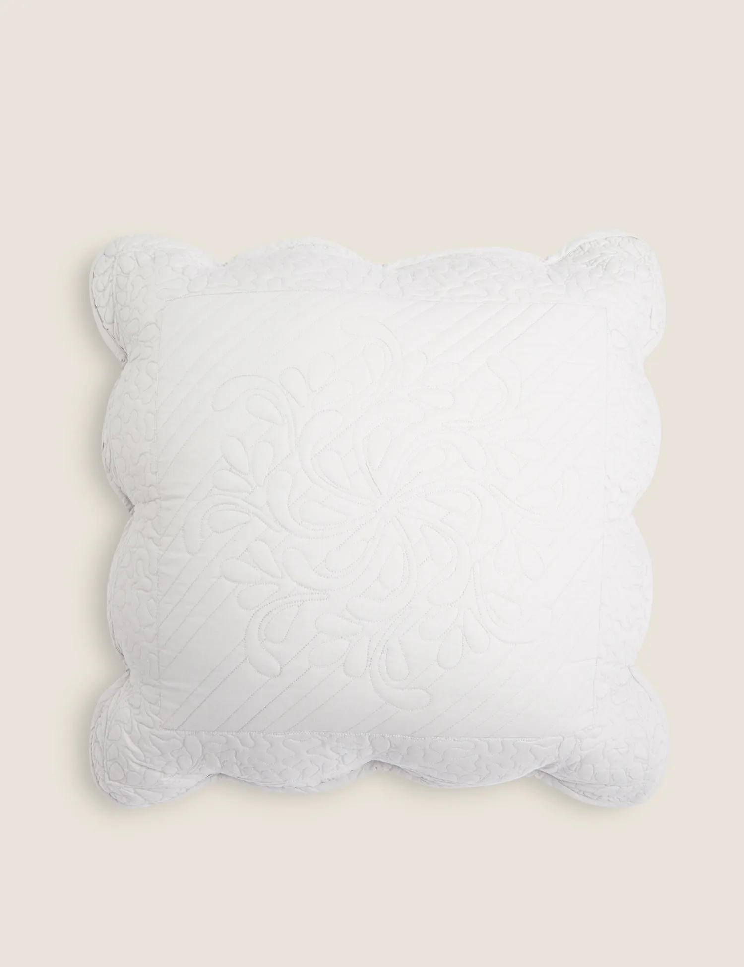 M&S Pure Cotton Embroidered Trapunto Cushion