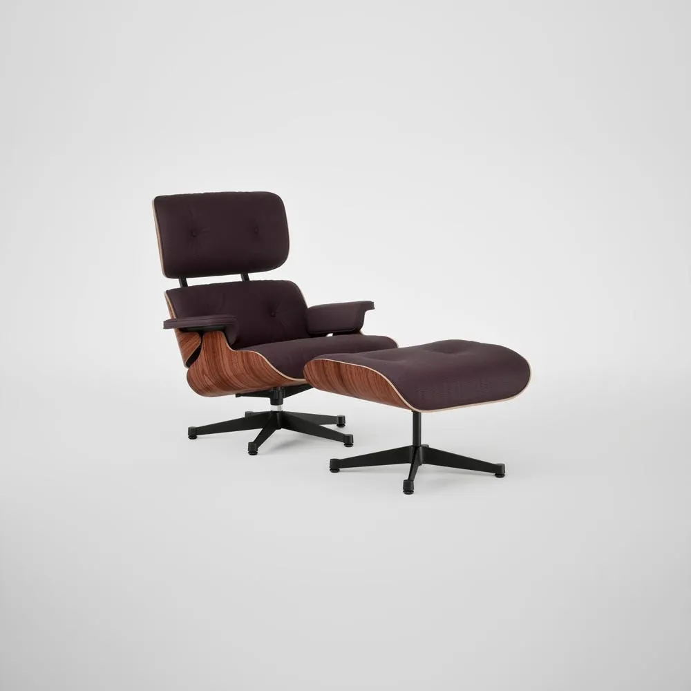 Vitra Eames Lounge Chair & Ottoman Santos Palisander Contemporary L50 87 Plum Polished Black Base 04 1