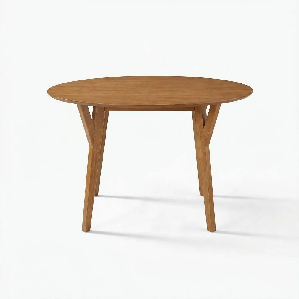 FurnitureboxUK Lynton Round Walnut Effect Wood 4-6 Seater Dining Table 3