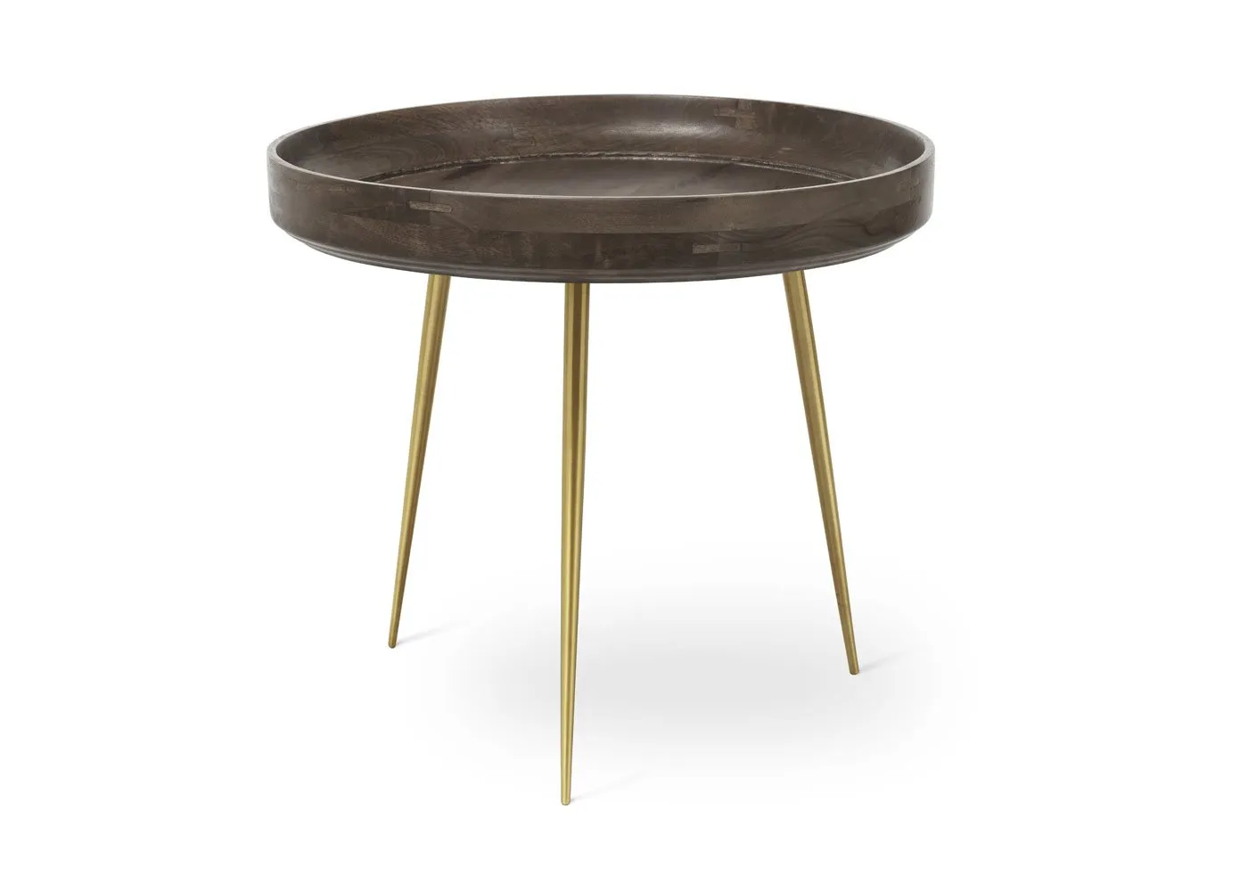 Mater Bowl Large Occasional Table Grey Mango Brass Legs