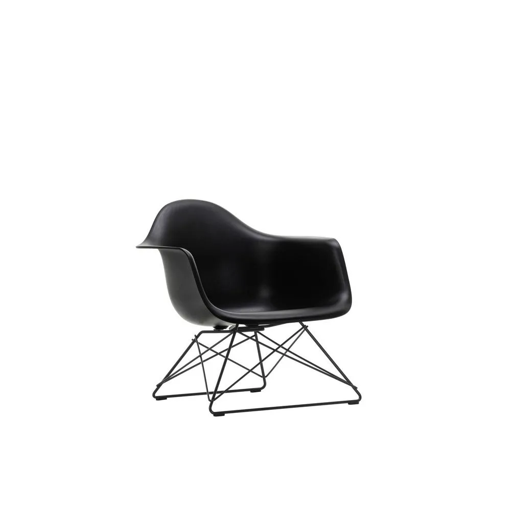 Vitra Eames LAR Chair Deep Black Basic Dark Powder Coated Wire Base With Cross Struts