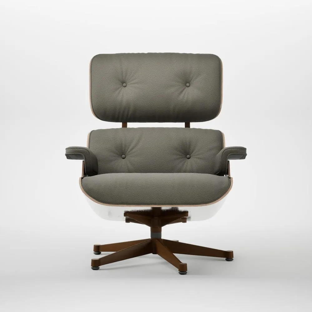 Eames Lounge Chair Cherry Natural Contemporary L50 58 Khaki Polished Base 04 2