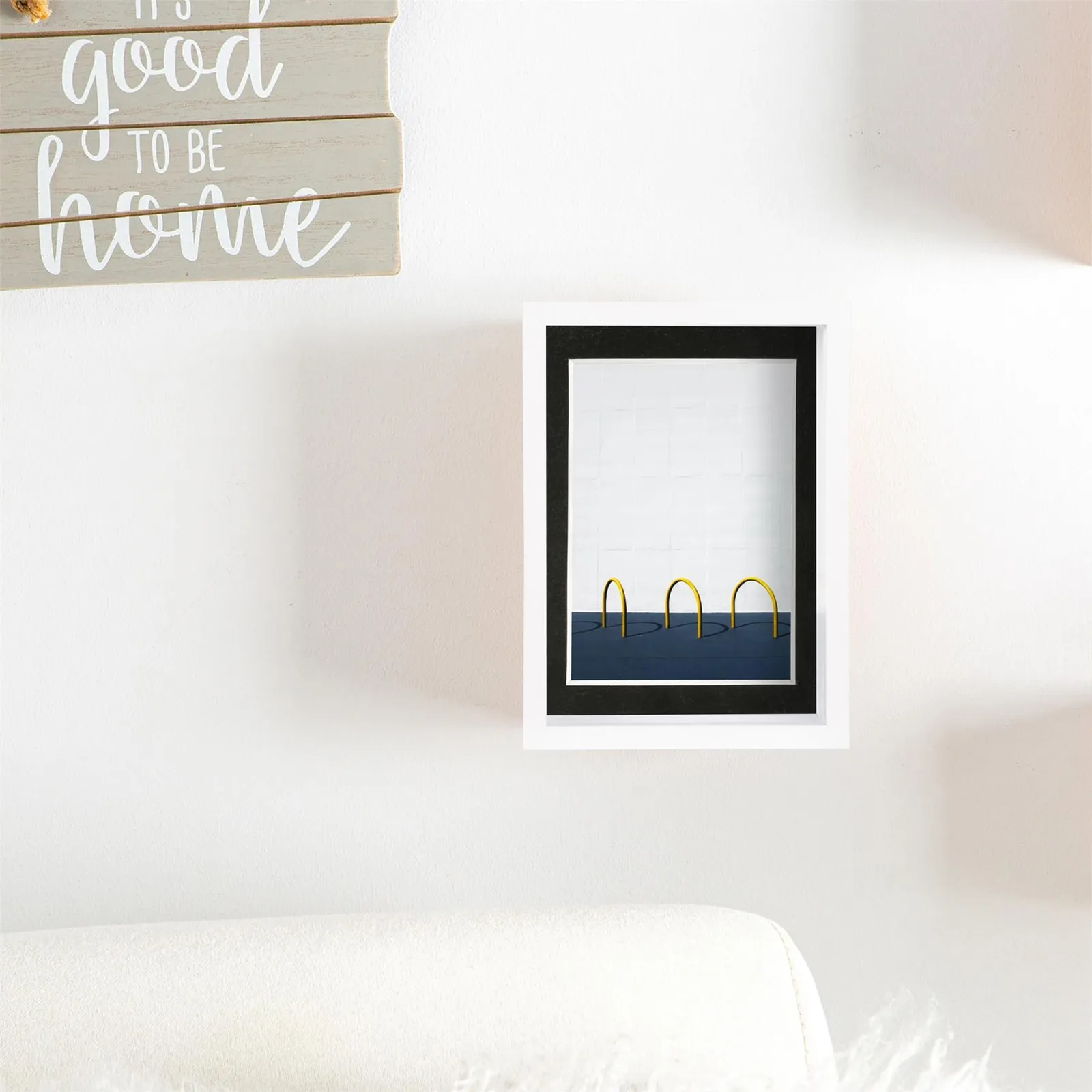 Nicola Spring 5" x 7" 3D Deep Box Photo Frame - 4" x 6" Mount - White in Black 6