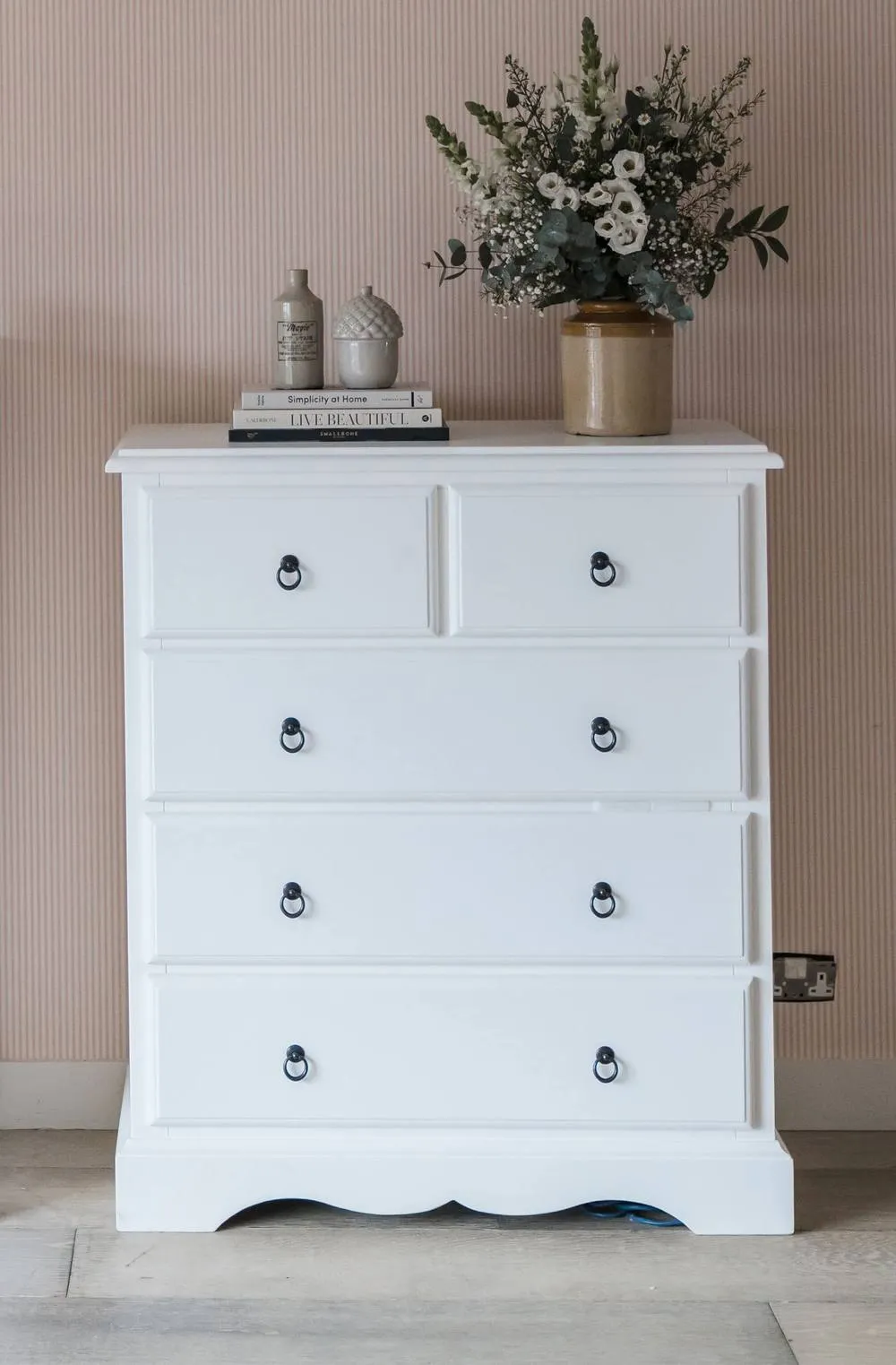 Statement Furniture Romance 2 Over 3 Chest of Drawers in Cool White