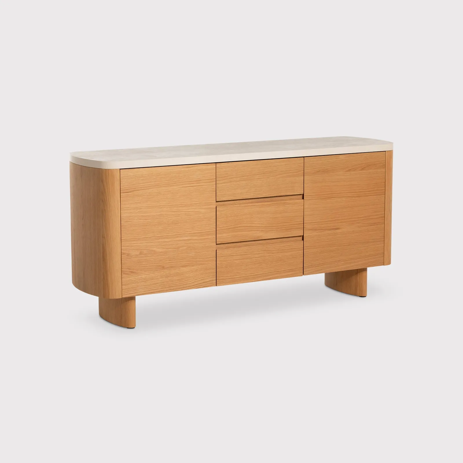 Soma Curved Sideboard, Neutral Wood | Barker & Stonehouse