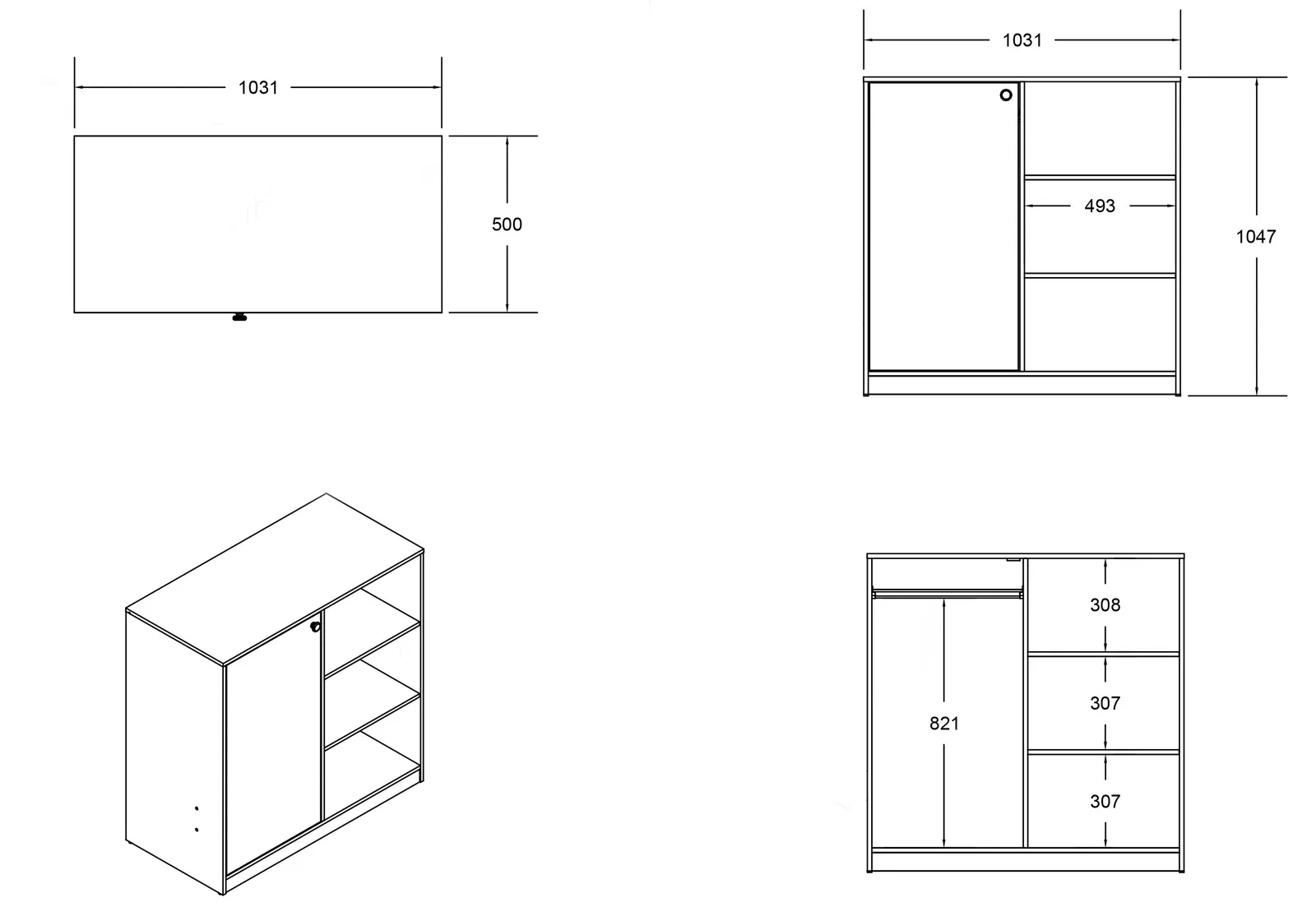 Flair Wizard Mid High Sleeper Storage Station in Grey 5