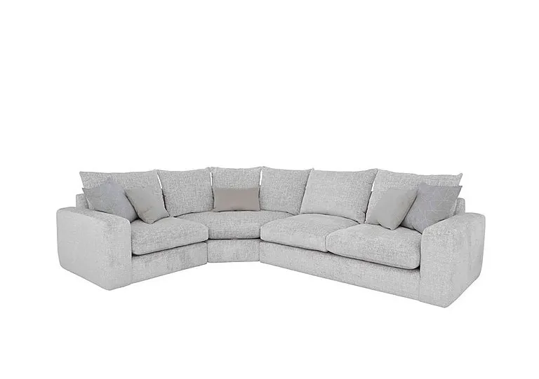 Pandora Small Left Hand Facing Corner Foam Fill Sofa - Plain Silver