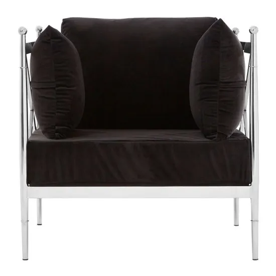 Kurhah Bedroom Chair In Black With Silver Lattice Arms