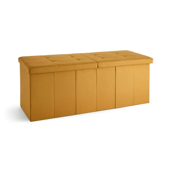 Faux Linen Bed Ottoman 4