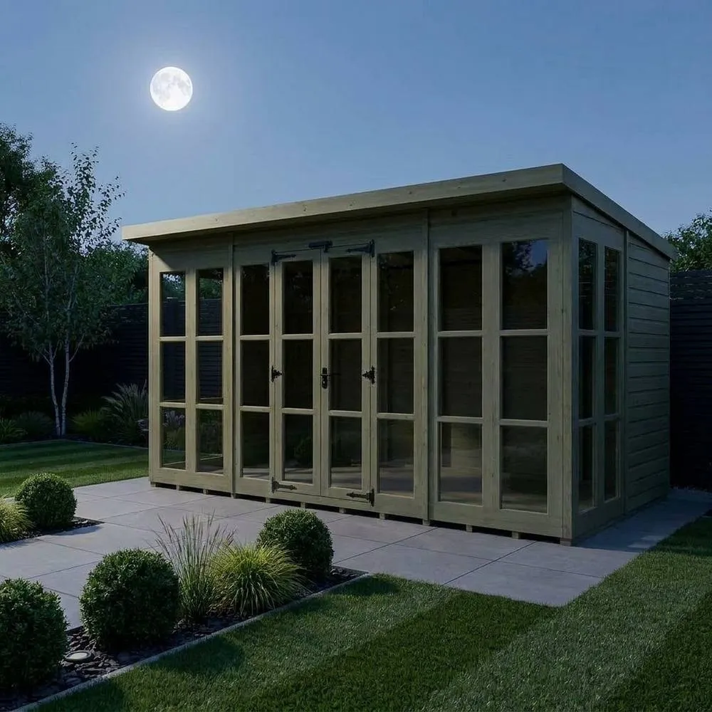 Buttercup Farm 20ft x 8ft Georgian Pent Summer House - Pressure Treated Timber in Brown 3