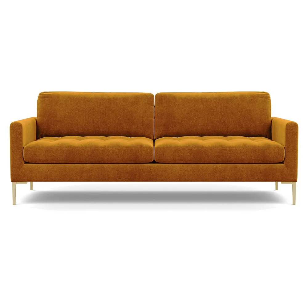 Heal's Eton 4 Seater Sofa Smart Luxe Velvet Cognac Brass Feet 1