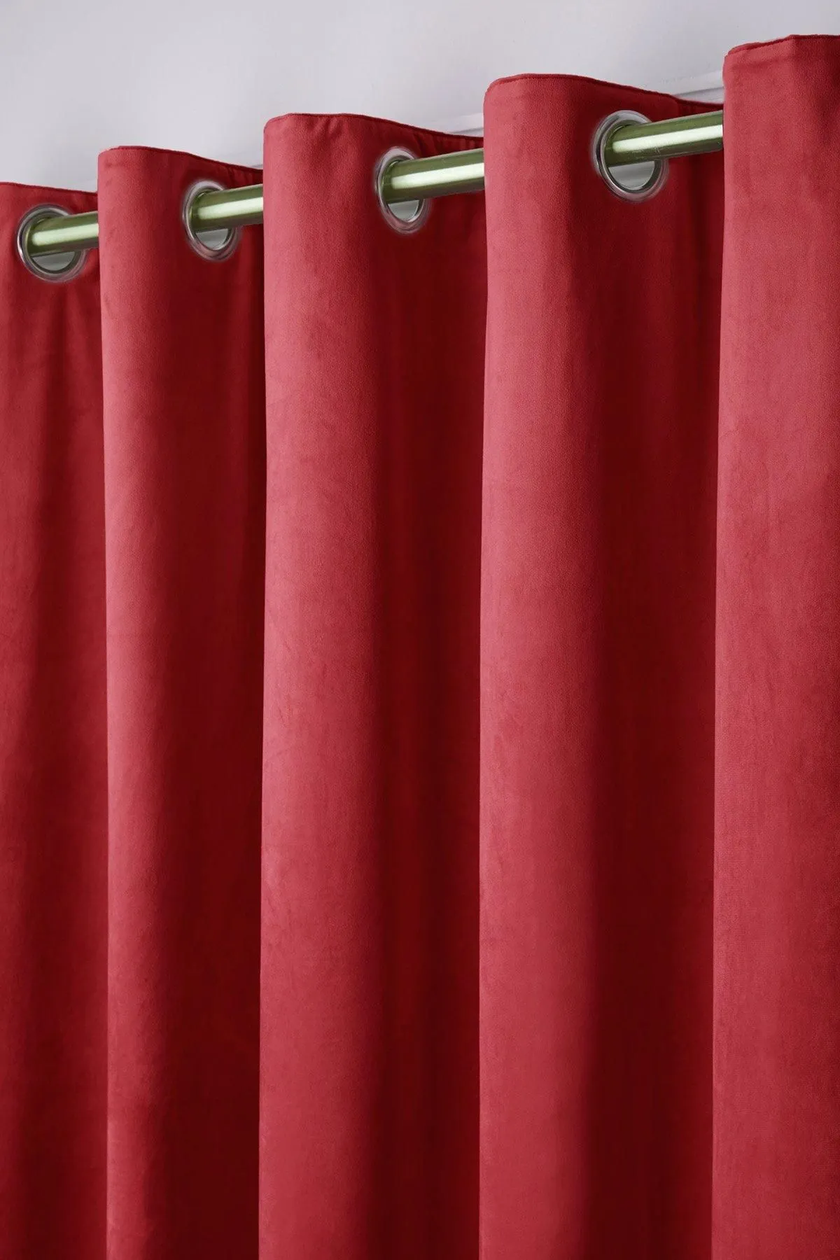Laurence Llewelyn-Bowen 'Montrose' Velvet Blackout-Coated Pair of Eyelet Curtains in Burgundy 2