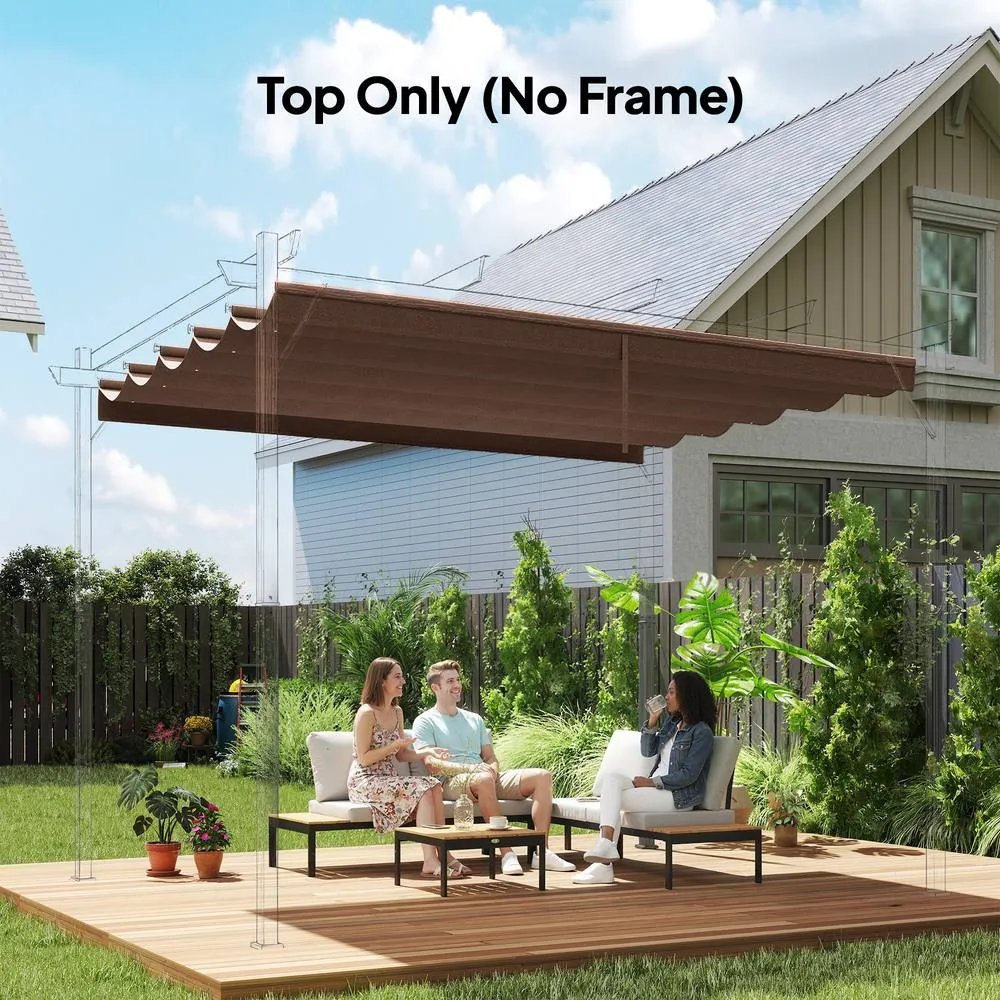 OUTSUNNY 2.55x2.5 m Pergola Cover Replacement for 3x3 m Frame, Brown
