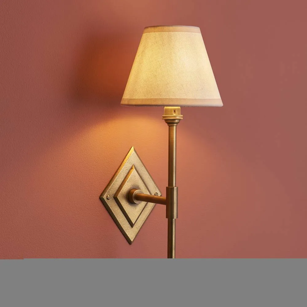 Netlighting Diamond Tall & Ivy 16cm Wall Lamp Antique Brass Vintage White in Gold 5