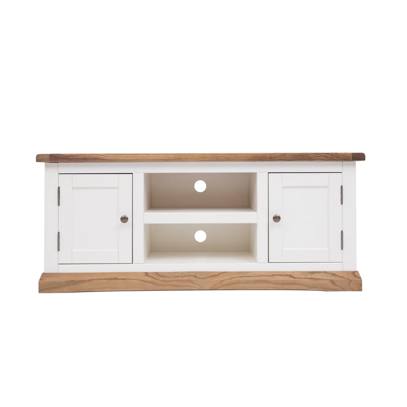 Cabinet Bits Tropea Off-White 2 Door TV Cabinet Brass Knob