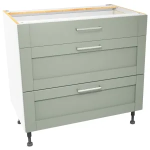 Wickes Ohio Reed Green Shaker Drawer Unit - 900mm