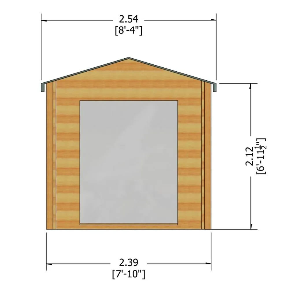 Shires Barnsdale 19 mm Log Cabin 8 x 8 Feet in Light Brown 4